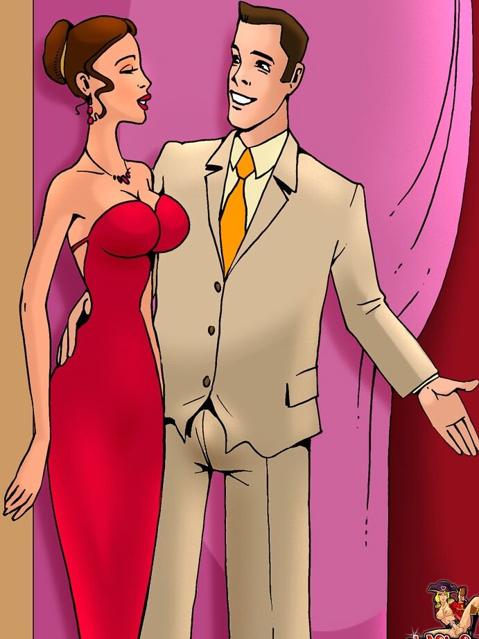 12P Transexual animada con un vestido rojo recibe una vara dura de su amante cachondo