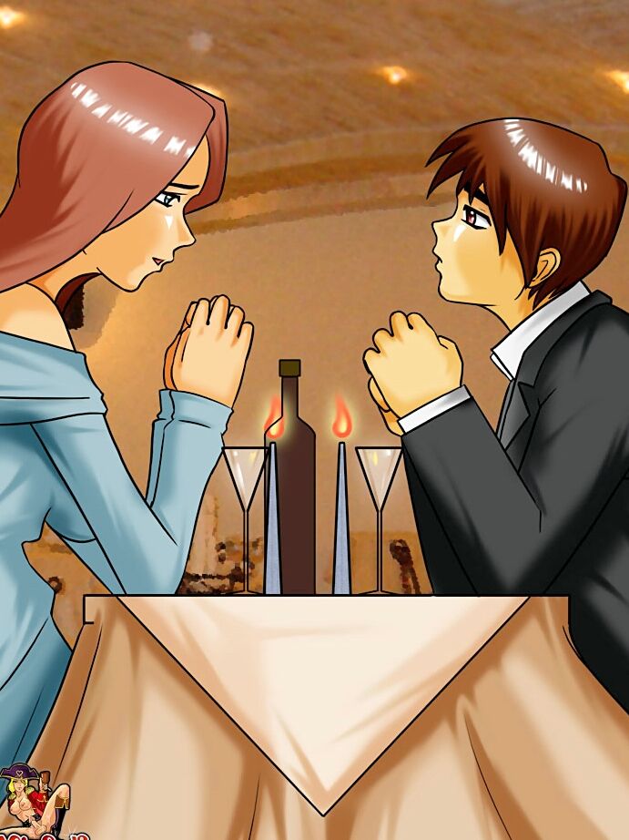12P Anime shemale & her new man analizing each other during a dinner date