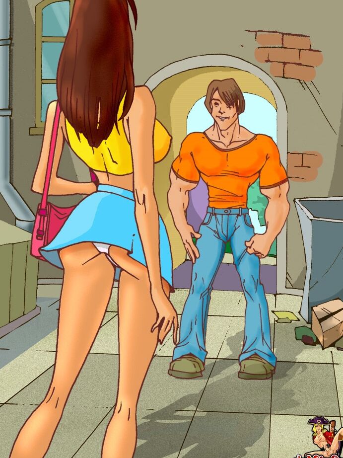 12P Animated shemale with huge boobs sticks her dong in a muscular dude's ass