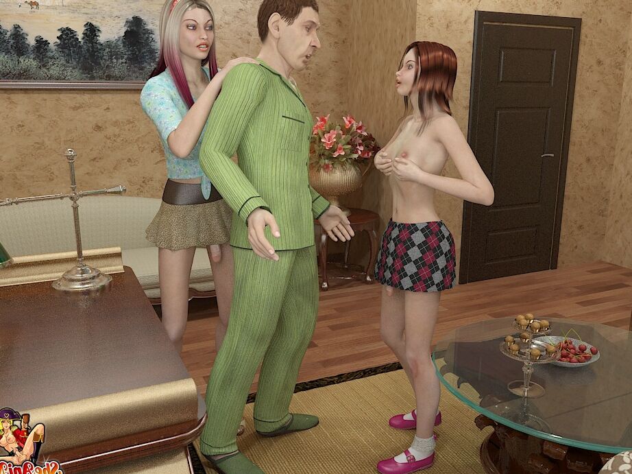 20P Animated shemales ride a lucky guy's cock in a hardcore threesome