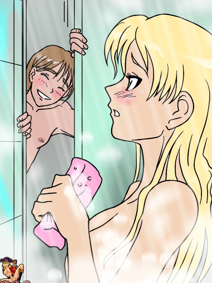 12P T-girl blonde animée sort sa bite