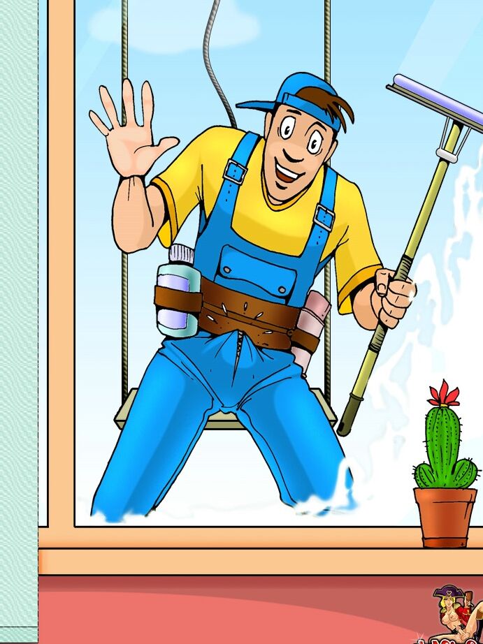 12P Charming window washer gets tricked and ass fucked by a curvy anime shemale