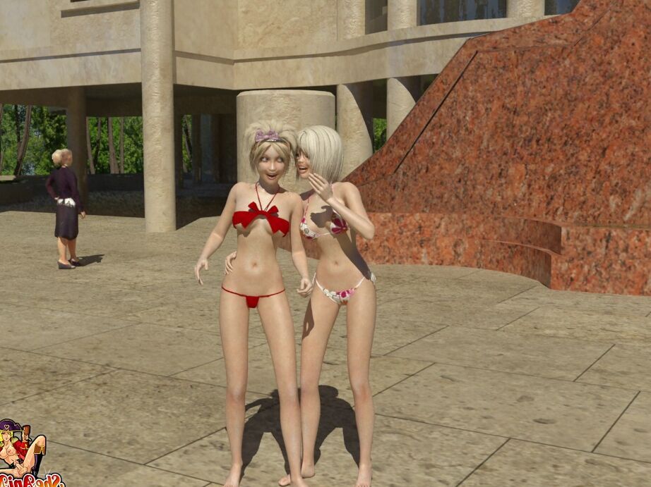 20P Duas travestis loiras de anime fodem as bundas apertadas uma da outra ao ar livre