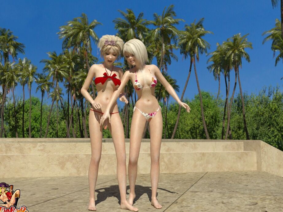 20P Duas travestis loiras de anime fodem as bundas apertadas uma da outra ao ar livre