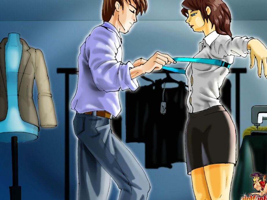 12P Hung anime travesti pega um alfaiate com seu grande pau até descarregar suas bolas