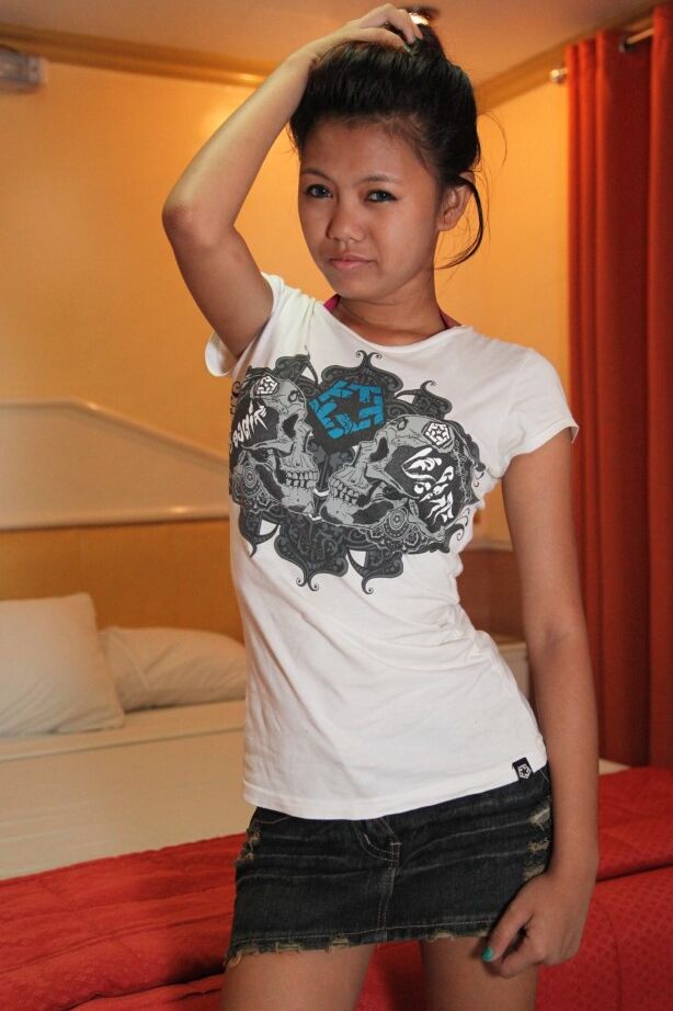 20P Petite Asian brunette Altea shows her tiny natural tits and a hairy pussy