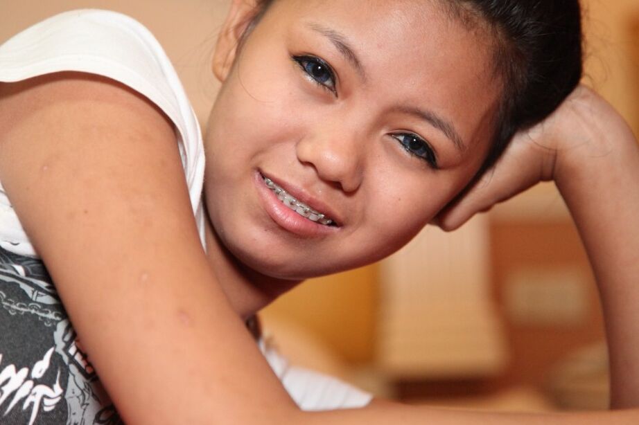 20P Petite Asian brunette Altea shows her tiny natural tits and a hairy pussy