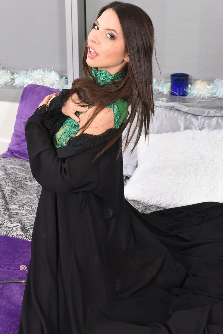 15P 30 plus amateur Milana Ricci holds a bunch of flowers after getting naked