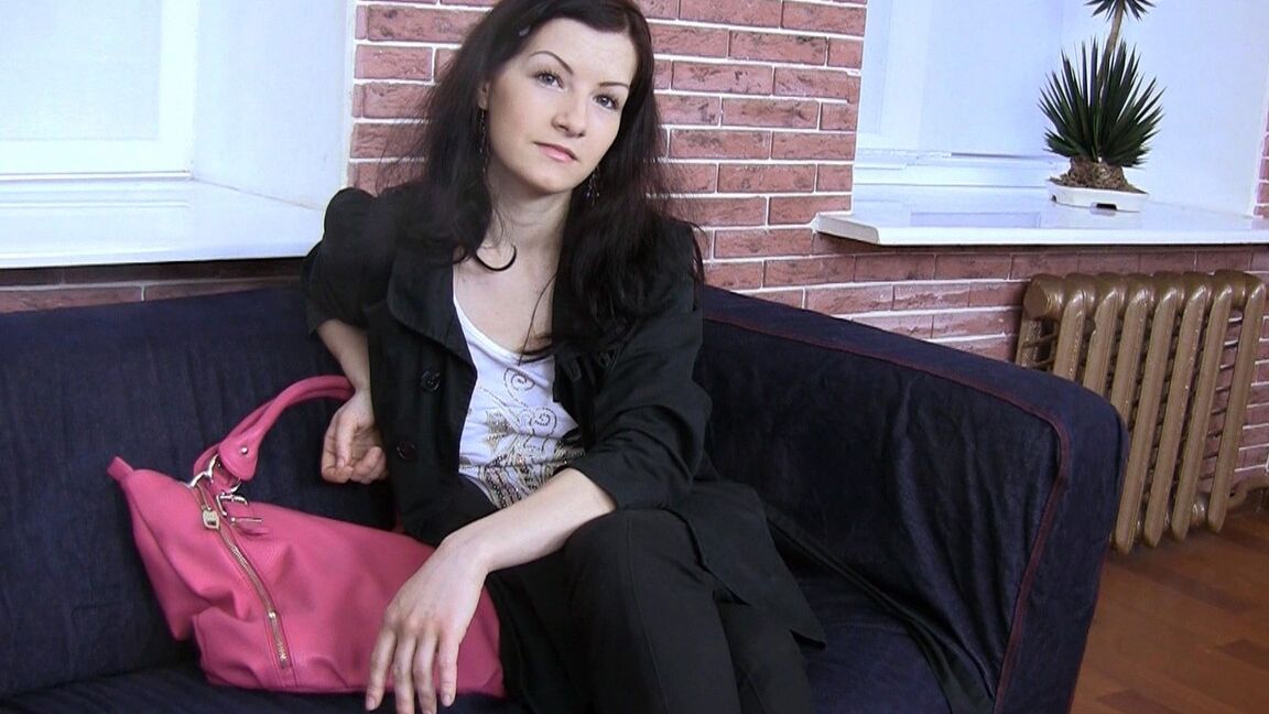 20P Nascent brunette slut Lina gets fucked by a fake casting agent on a couch