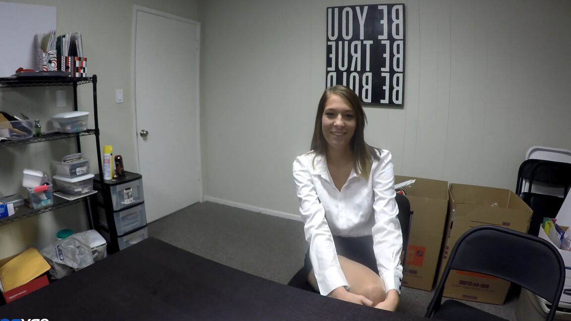 21P Slutty teen Molly Manson fucks her potential manager at the job interview