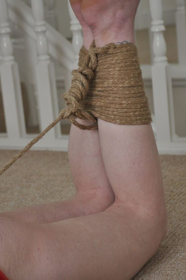 12P Tied Virgin Raven bound with rope and gagged