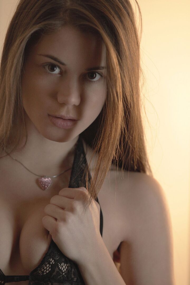 16P Solo girl Caprice casts alluring looks while removing hot lingerie in hosiery