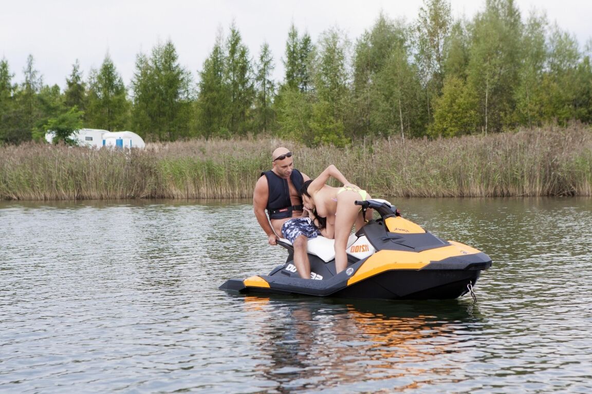 21P French goddess Anissa Kate getting demolished on a water scooter