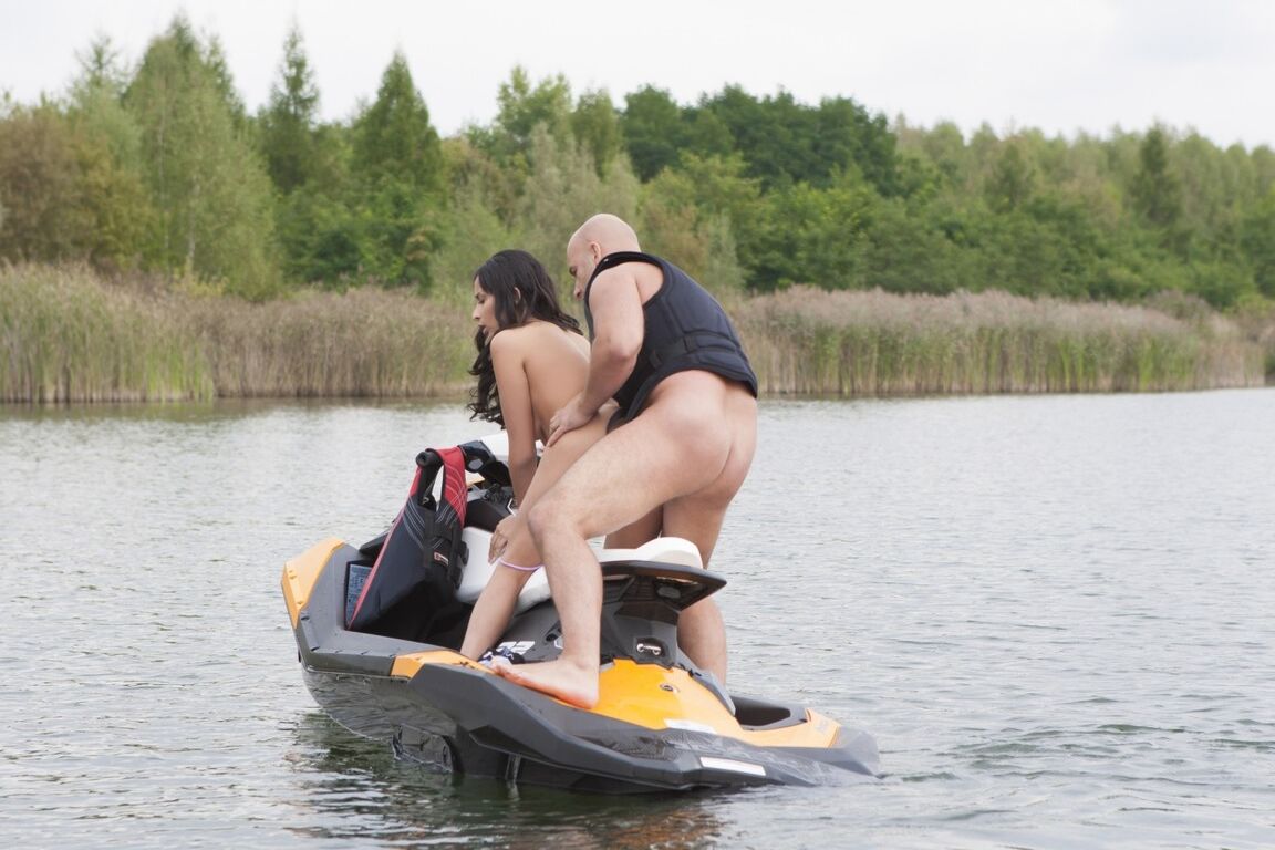21P French goddess Anissa Kate getting demolished on a water scooter
