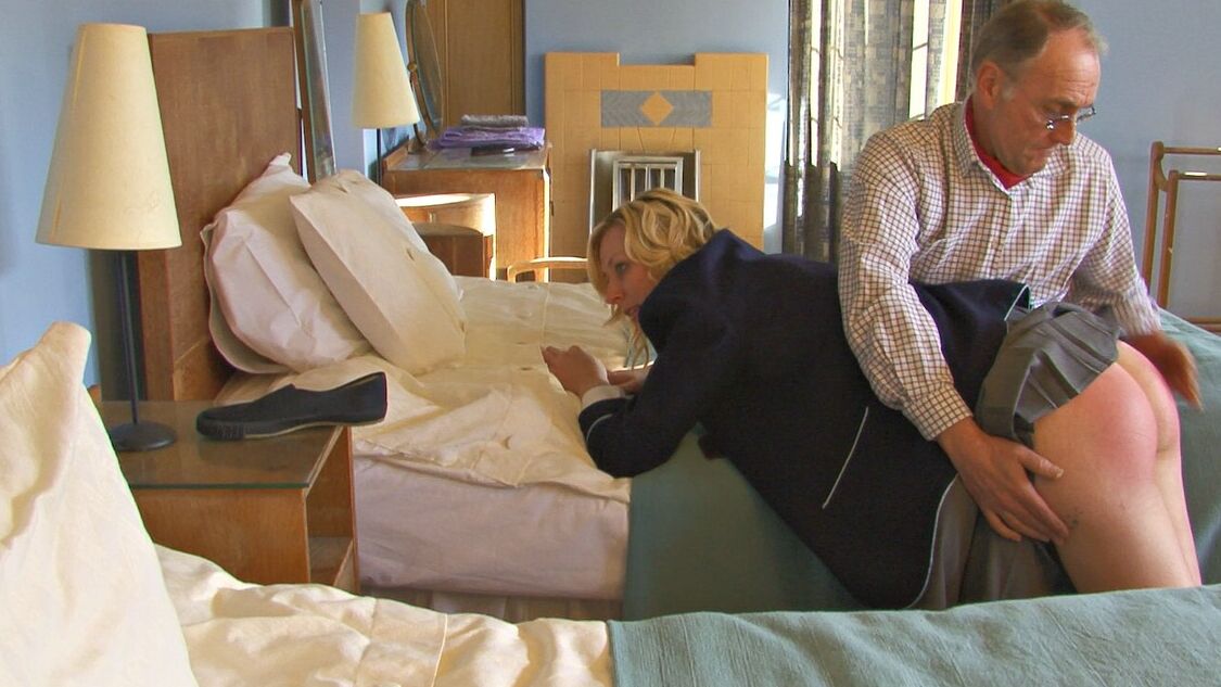12P Spanking Online Louise thrashed & sent to school