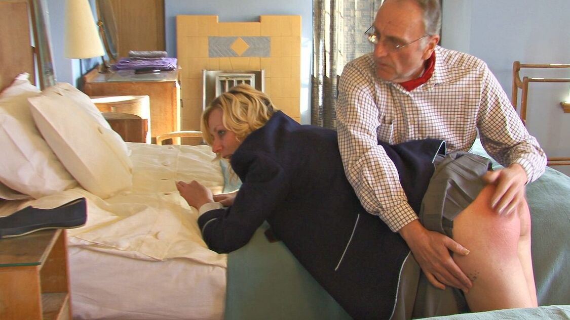 12P Spanking Online Louise thrashed & sent to school