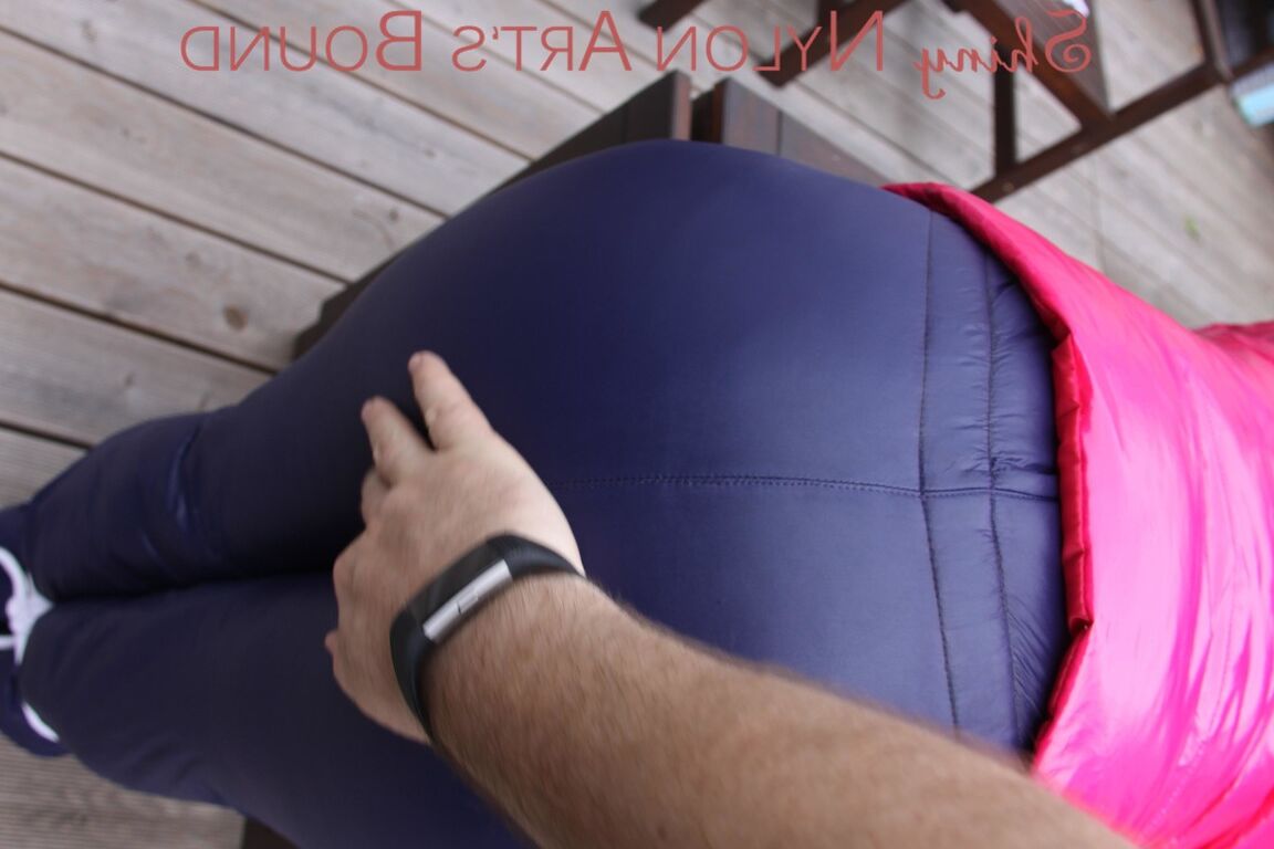 16P SOPHIE wearing sexy shiny nylon downwear of crazysensation being tied and