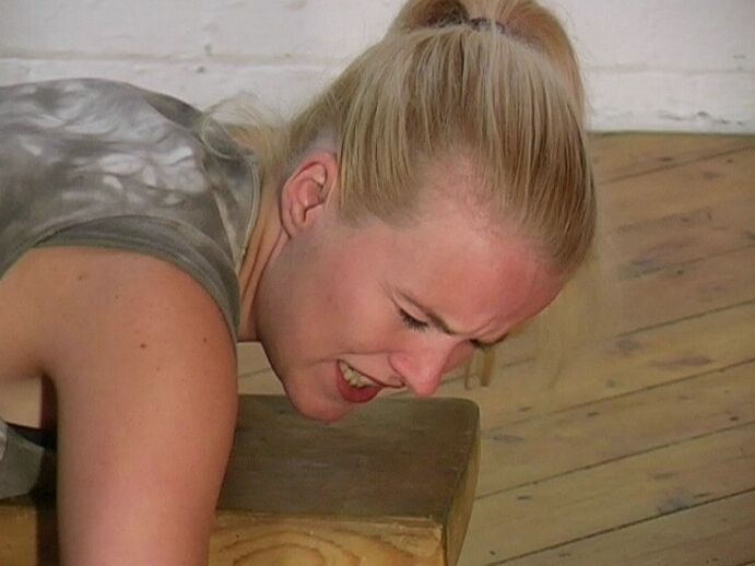 11P Blonde student has her ass caned while attending reform school
