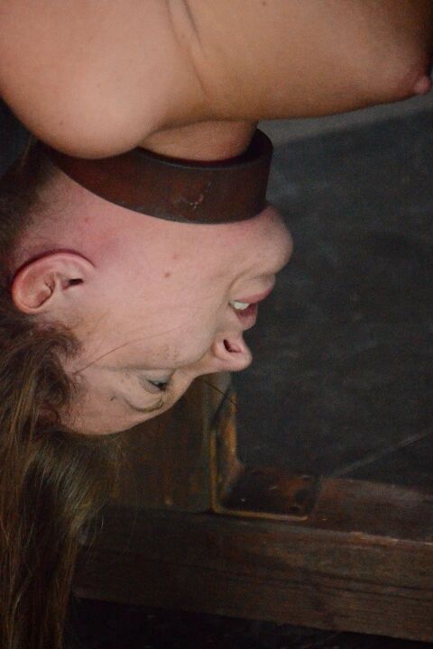 16P Hot redhead slave Maddy Reilly bound with her round ass oiled for rough anal