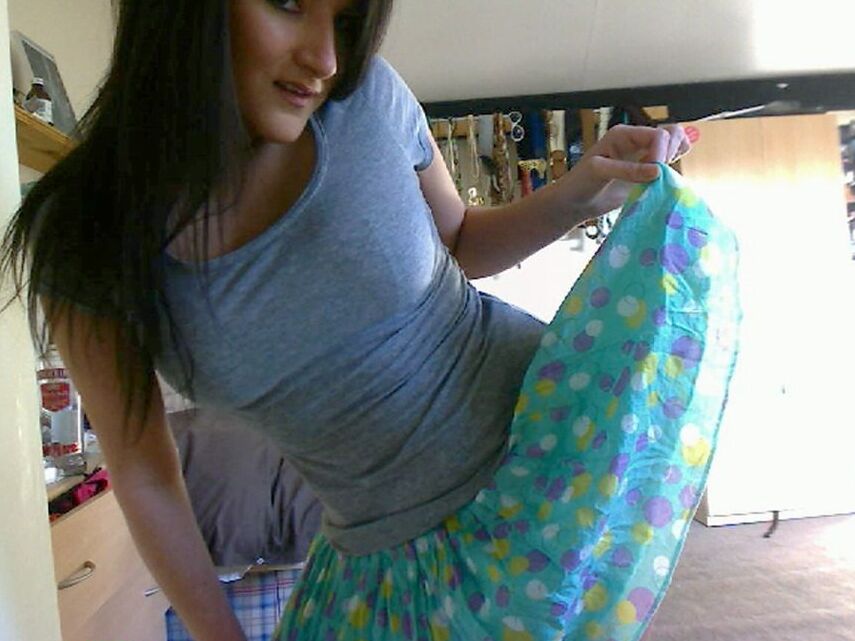 12P Gina teases when she pulls down her panties to show off her landing strip