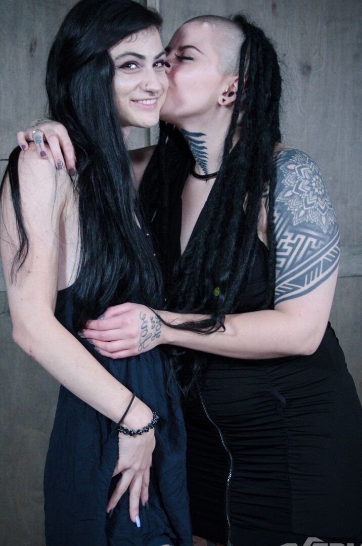 14P Slave Lydia Black wrapped in cellophane and bound for sexy lezdom domination
