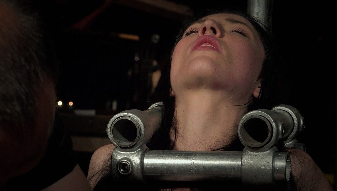 17P Dark haired sub Mia Evans roughly dominated and toyed by her wild BDSM partner