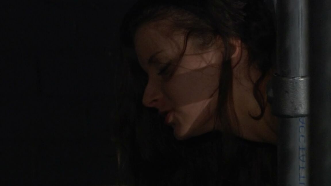 17P Dark haired girl Anita Berlusconi is restrained and suspended for BDSM play