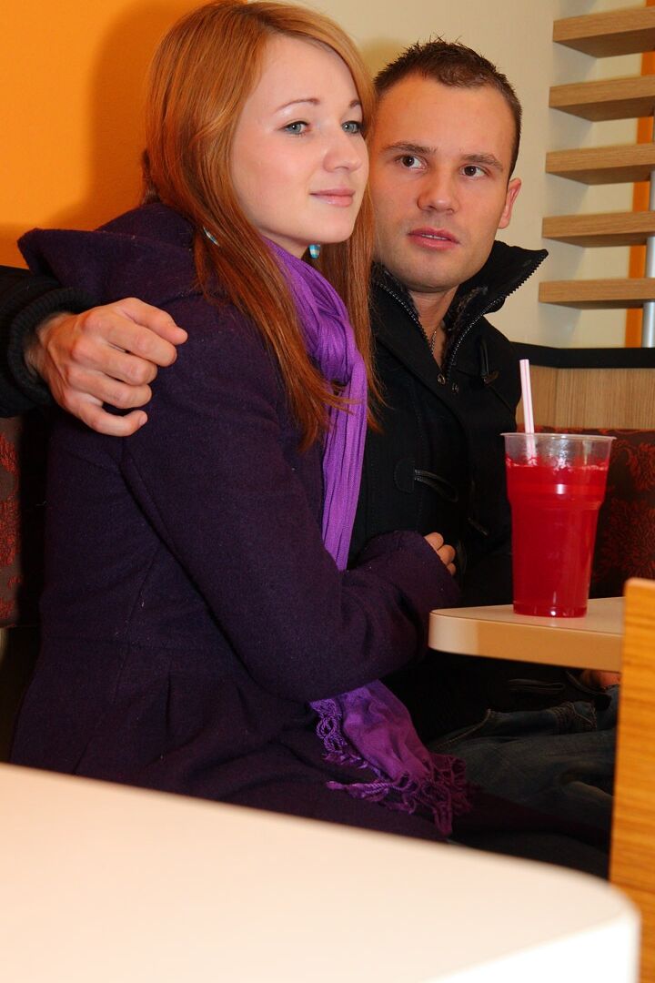 15P Barely legal redhead is stripped to her socks before sex on a first date