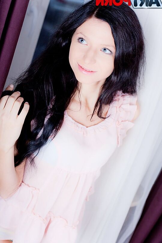 12P Smoking hot brunette with piercing blue eyes got wild on camera in this HD