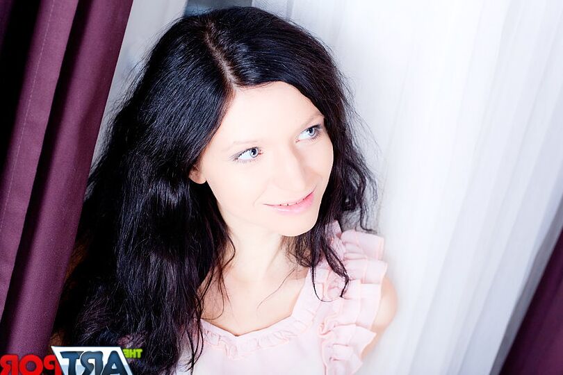 12P Smoking hot brunette with piercing blue eyes got wild on camera in this HD