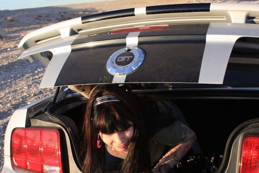 20P Amateur Susy Rocks escapes from the trunk of a car before taking the wheel