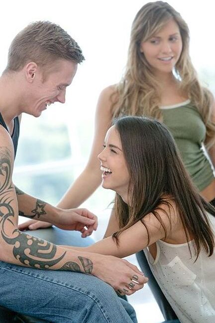 14P Mia Malkova and girlfriend give ball licking blowjob during threesome