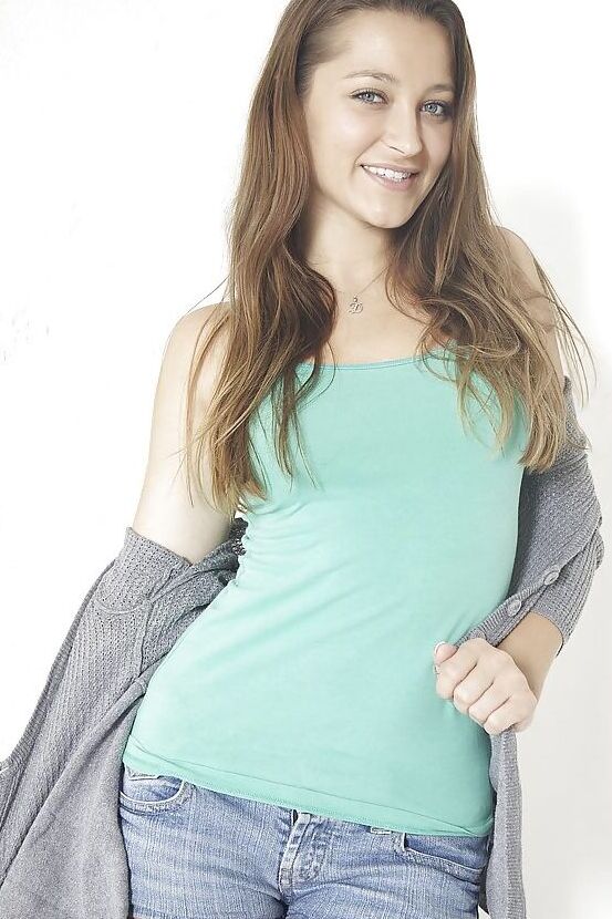 16P Tiny tits babe Dani Daniels undresses her jeans shorts and tight shirt