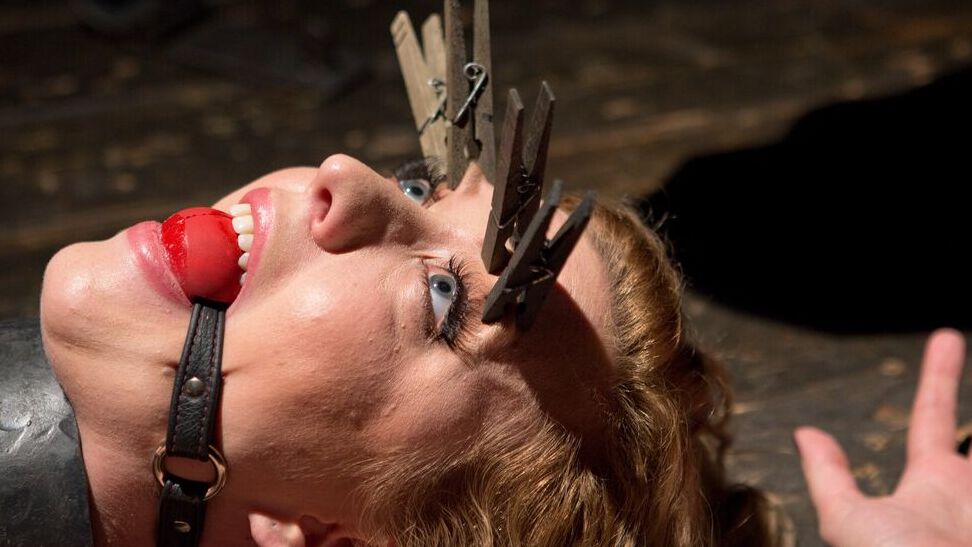 21P Submissive blonde Cherry Torn gets whipped and toyed while bound