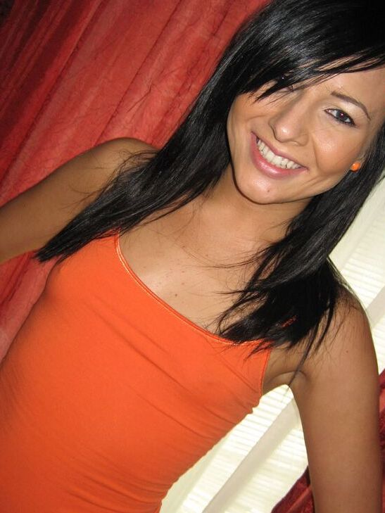 16P Dark haired ex-girlfriend Ashli Orion strips after upskirt panty flashing