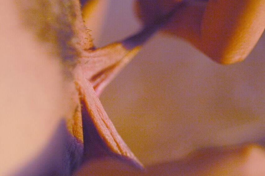 21P Pretty eyed Melia shows her clit close up before sticking a dildo in her muff