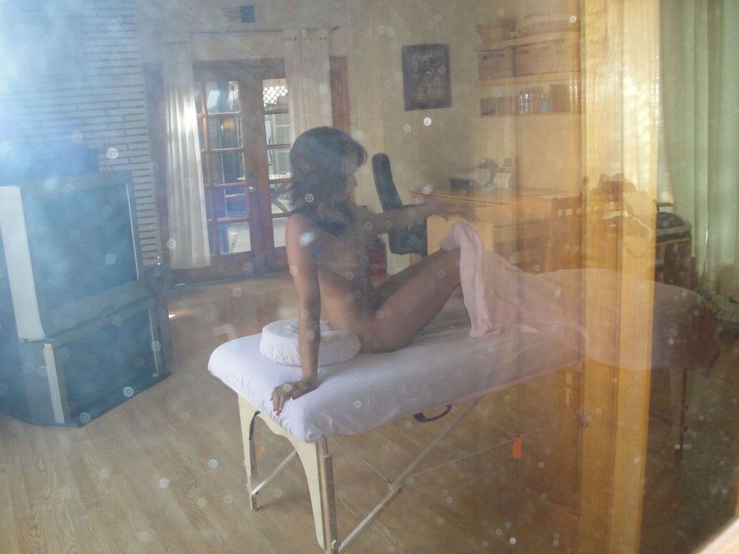 17P Appealing Latina with pierced big tits strips naked to prepare for massage