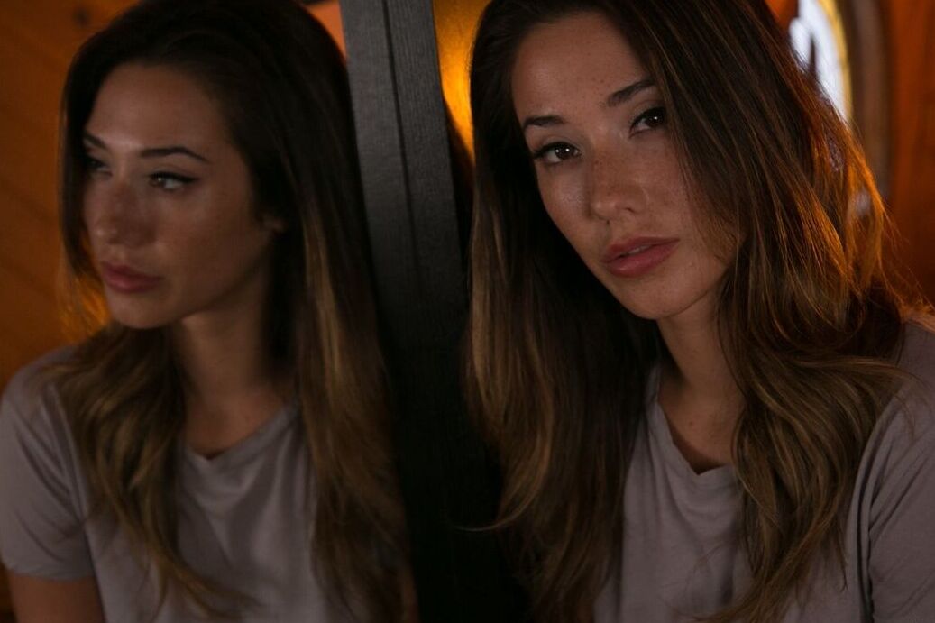 20P Lesbian babes Eva Lovia and Lily Labeau pleasuring their trimmed muffs