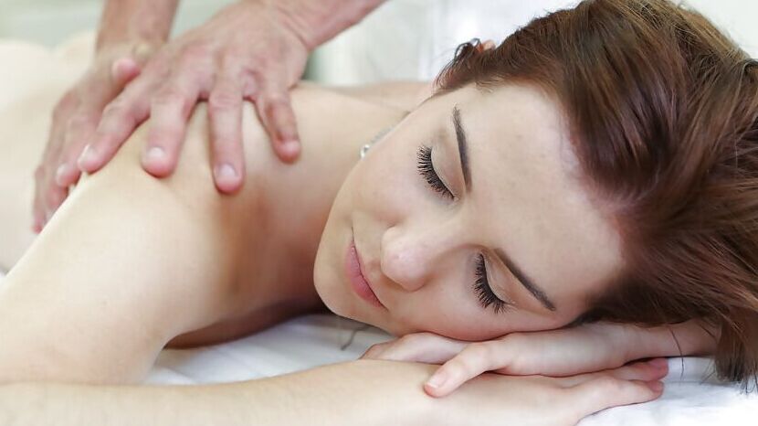 16P Close up relaxing massage done to a beautiful brunette Kasey Warner