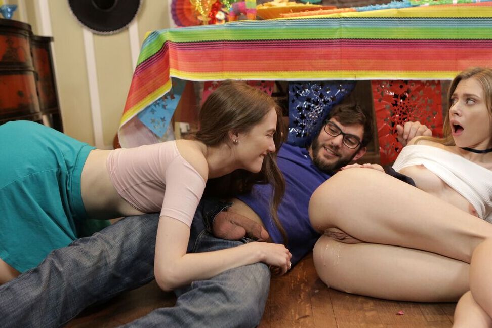 16P Horny party sluts Anya Olsen & Samantha Hayes have a housewarming threesome