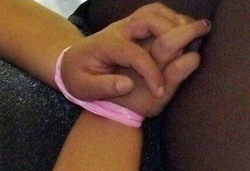 16P Blonde fatty is gagged with her wrists and ankles tied up