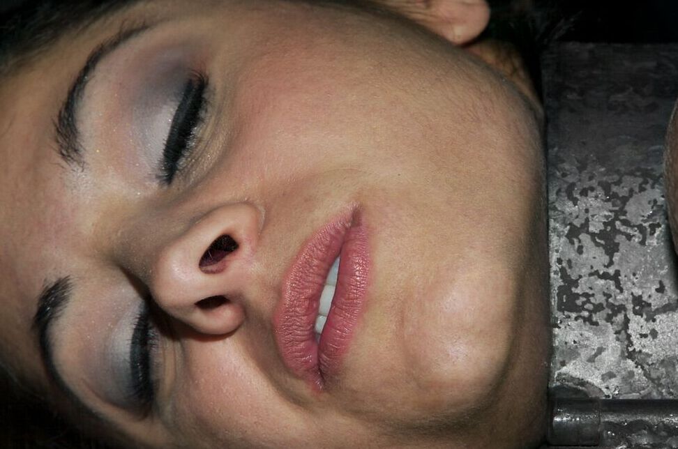 21P Hot babe Amina Skygets gets hot wax on her ass and gets fucked by a machine