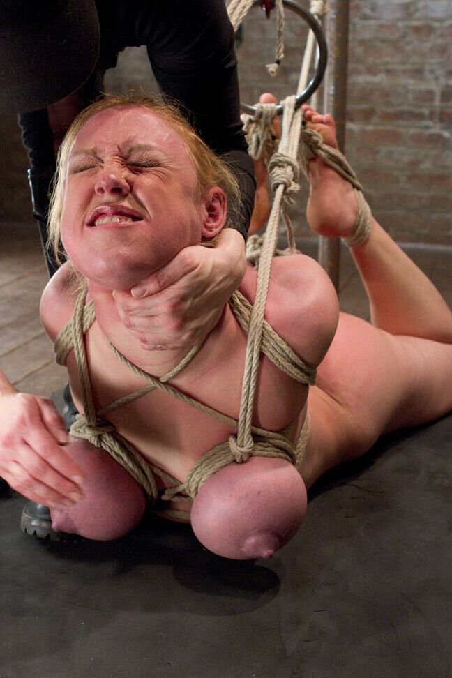 21P Blonde MILF Dee Williams screaming during a rough BDSM toying with a vibrator