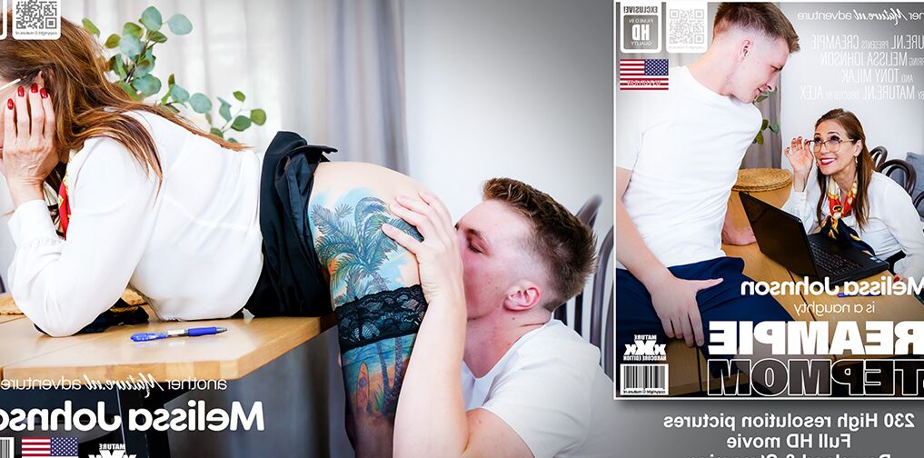 11P La MILF amante del creampie Melissa Johnson es una madrastra que recibe un creampie de