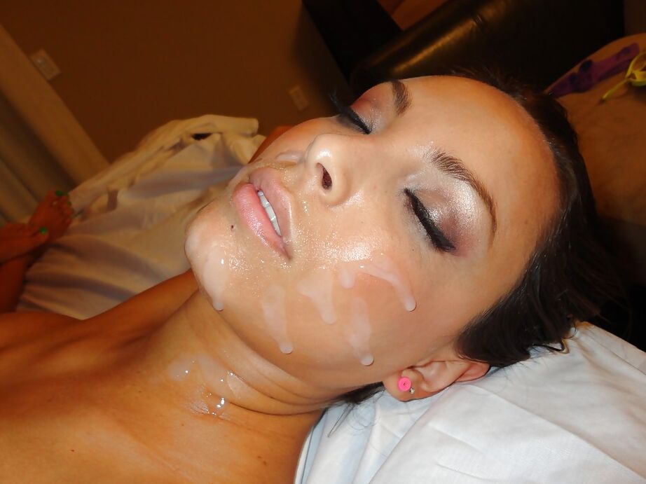 16P Latina Danni Cole gives head until fully jizzed on face by a massive load