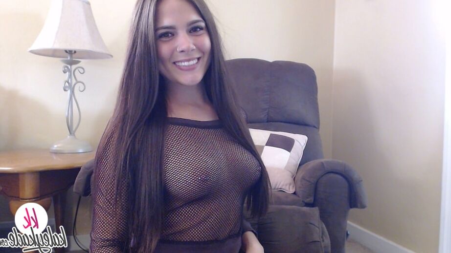 12P Amateur girl Kaley Kade poses non nude in see thru crop top and a thong