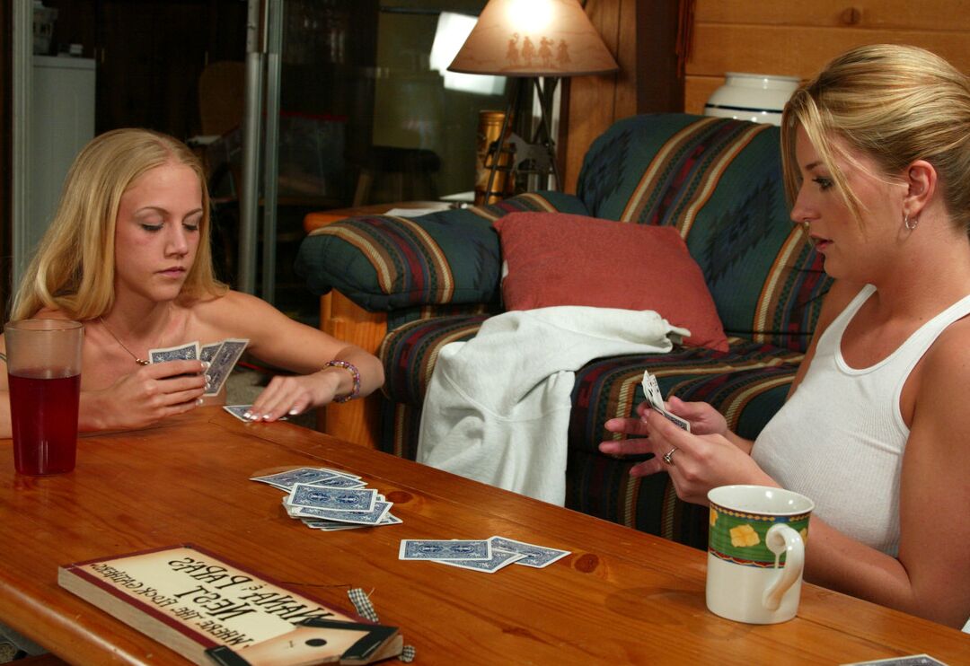 20P Blondes Kylie Wilde & Avi Scott strip their clothes off while playing cards