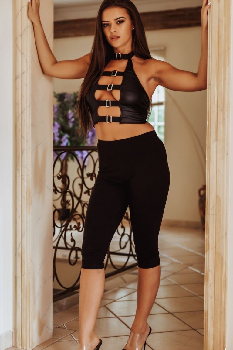 12P Hot British model Brook Wright strips down to her heels during solo action