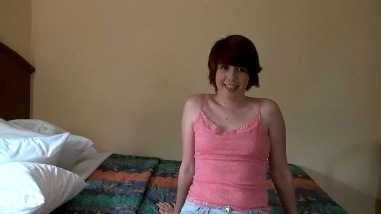 16P Cute looking small tit teen Vionah undressing and showing her ass