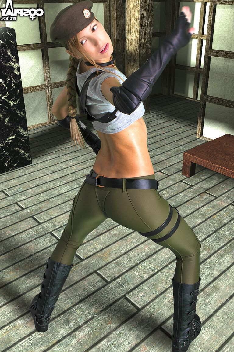 12P La blonde Angela Blanche expose son corps dur tout en portant une tenue de cosplay.